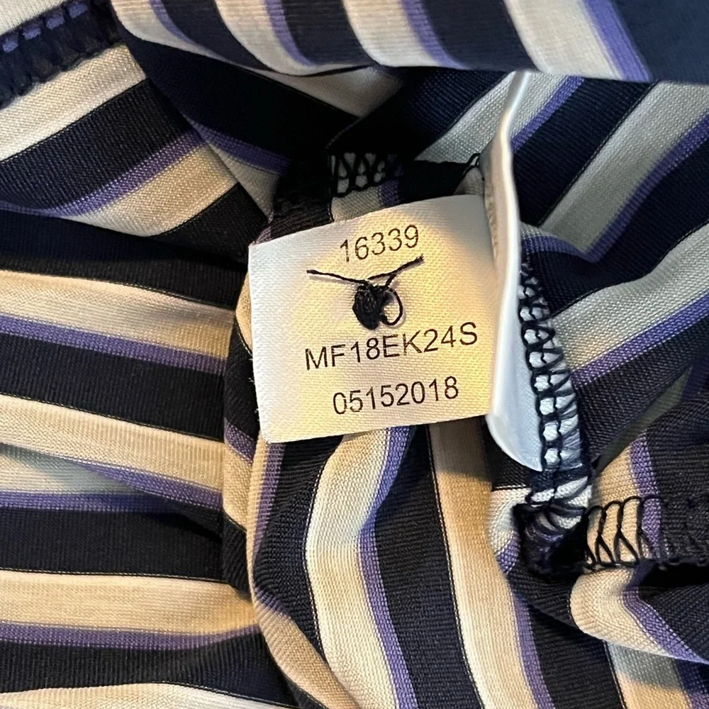Men’s Peter Millar Navy White Purple Striped Golf / Fishing Polo Size XL EUC